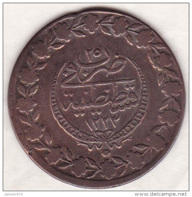 Empire Ottoman. 5 Piastres AH 1223 Year 25. Mahmud II. KM# 599 - Turquia