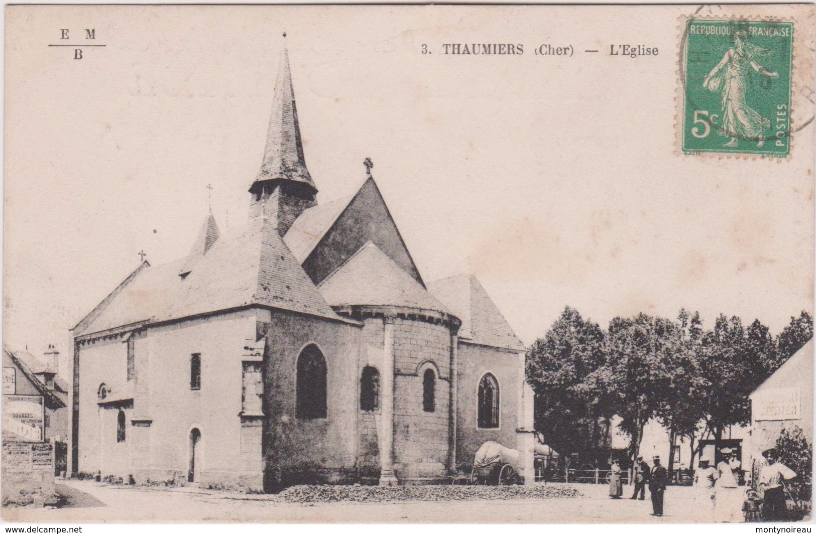 Cher :  THAUMIERS : L  église   1916 - Thaumiers