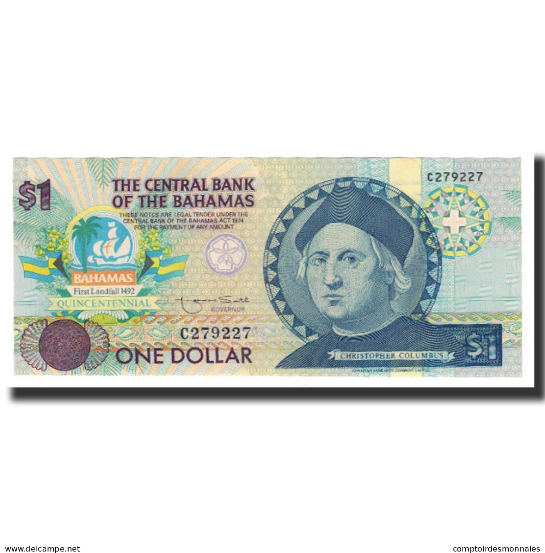 Billet, Bahamas, 1 Dollar, Undated 1992, KM:50a, NEUF - Bahamas