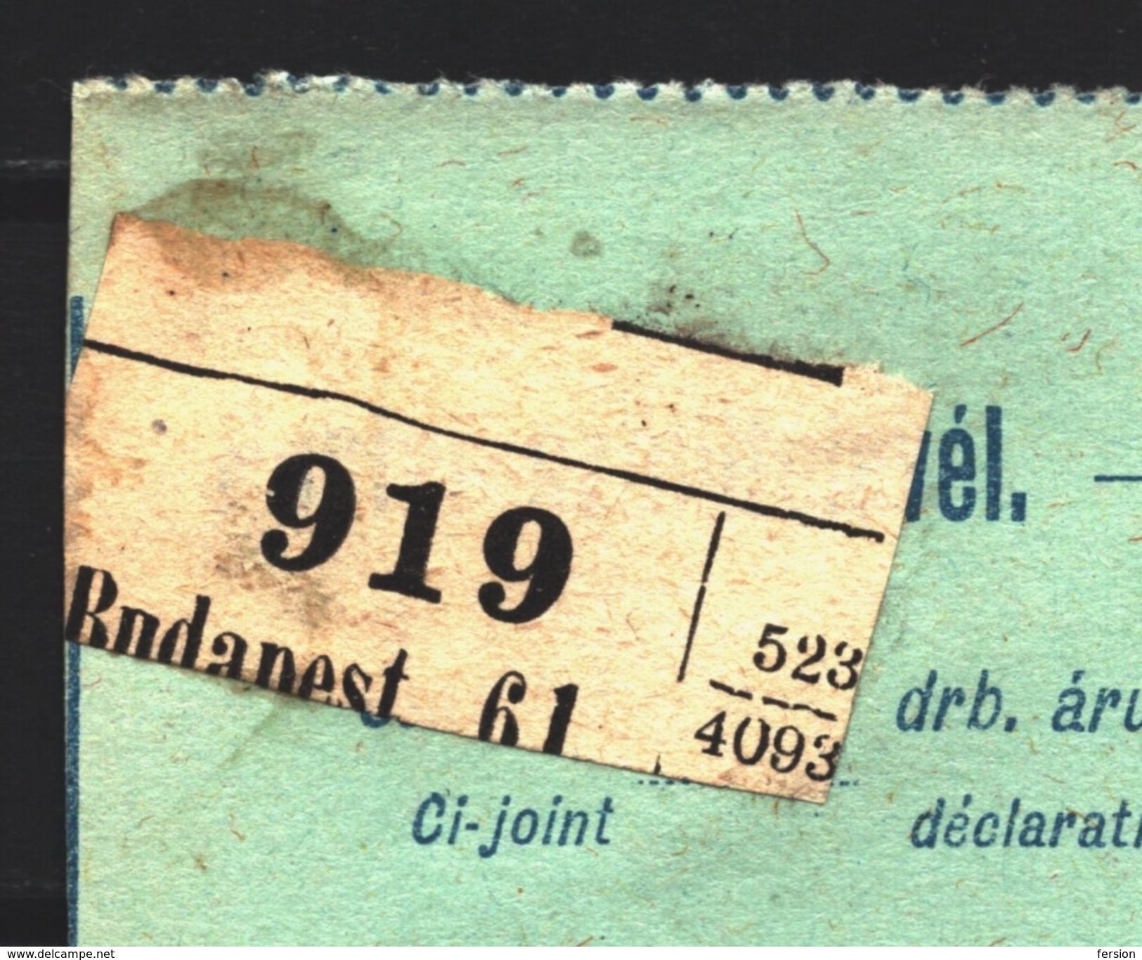 1915 HUNGARY Delivery Note Packet Form Postal Parcel Stationery Revenue Csíkrakos Transylvania - Paketmarken