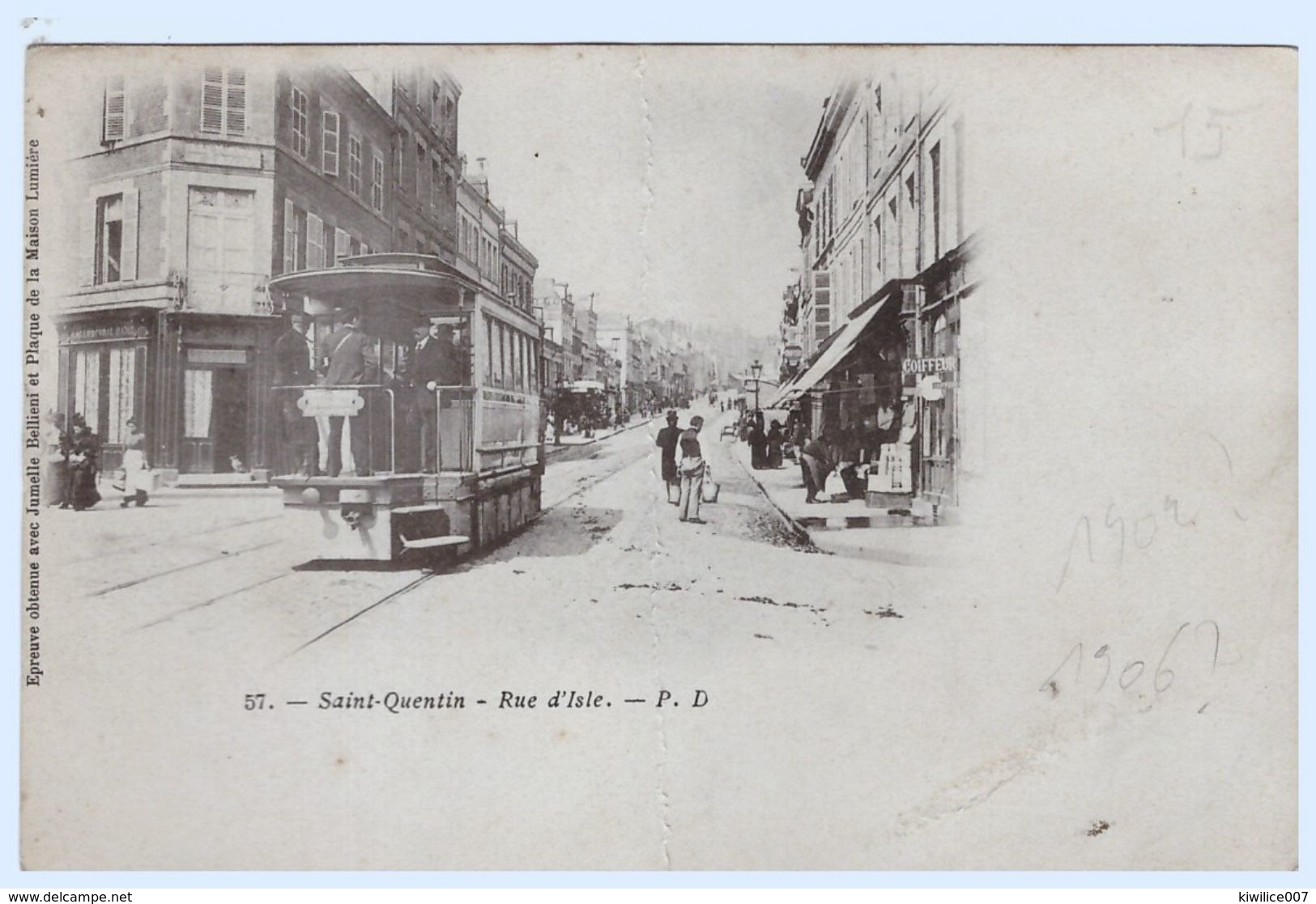 SAINT QUENTIN  Cpa  Tramway  Rue D Isle - Saint Quentin