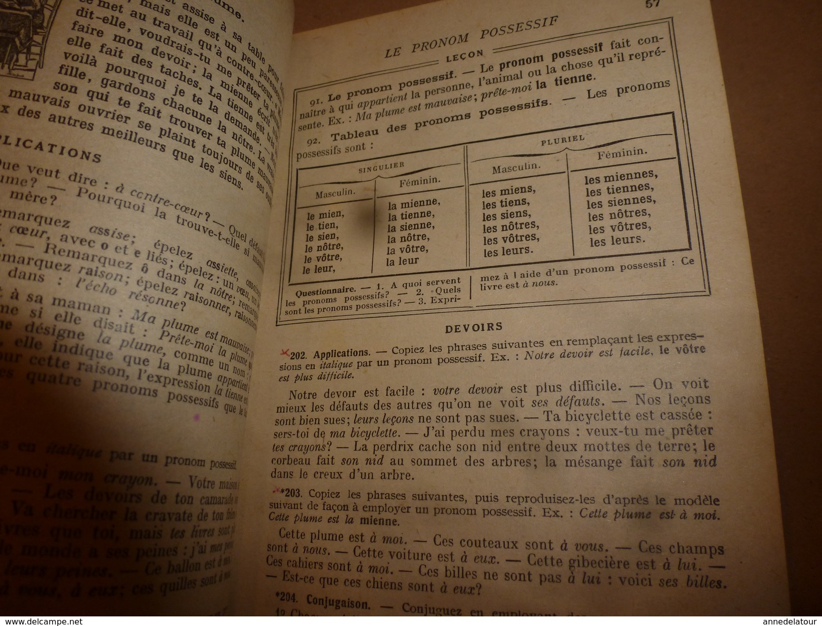 1913  Cours de Langue Français (Elémentaire et Moyen)  GRAMMAIRE-VOCABULAIRE-COMPOSITION FRANCAISE