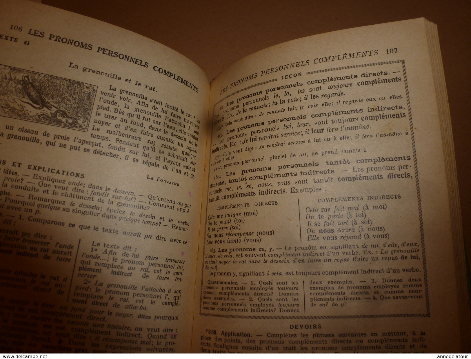 1913  Cours de Langue Français (Elémentaire et Moyen)  GRAMMAIRE-VOCABULAIRE-COMPOSITION FRANCAISE