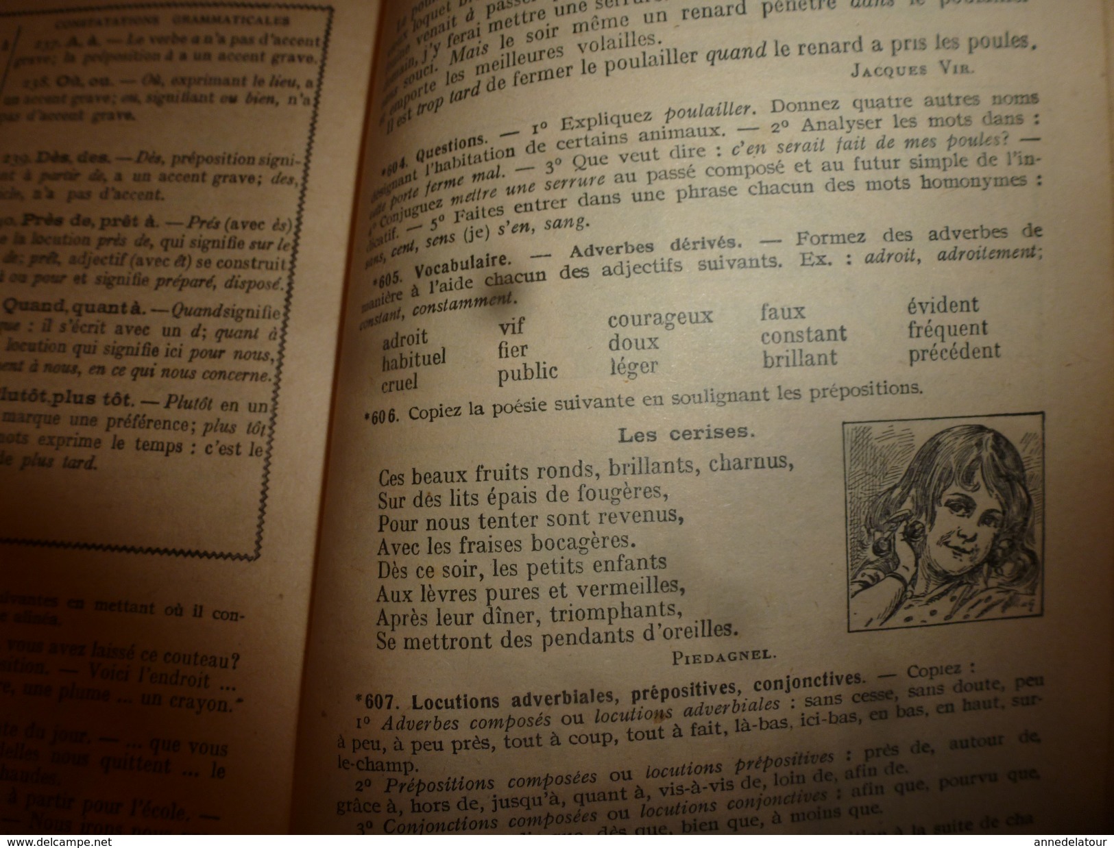 1913  Cours de Langue Français (Elémentaire et Moyen)  GRAMMAIRE-VOCABULAIRE-COMPOSITION FRANCAISE