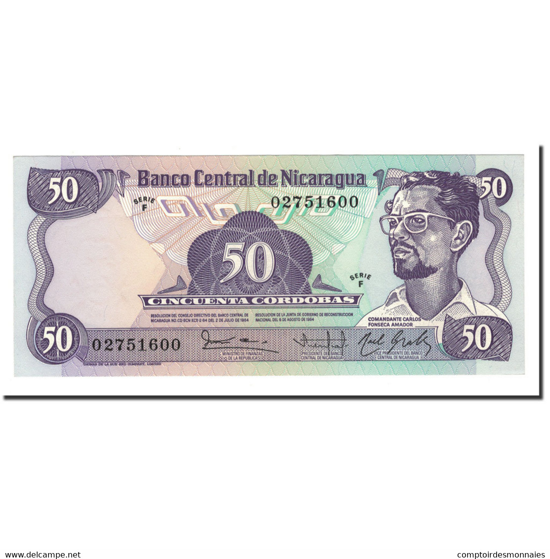 Billet, Nicaragua, 50 Cordobas, L.1984, KM:140, NEUF - Nicaragua