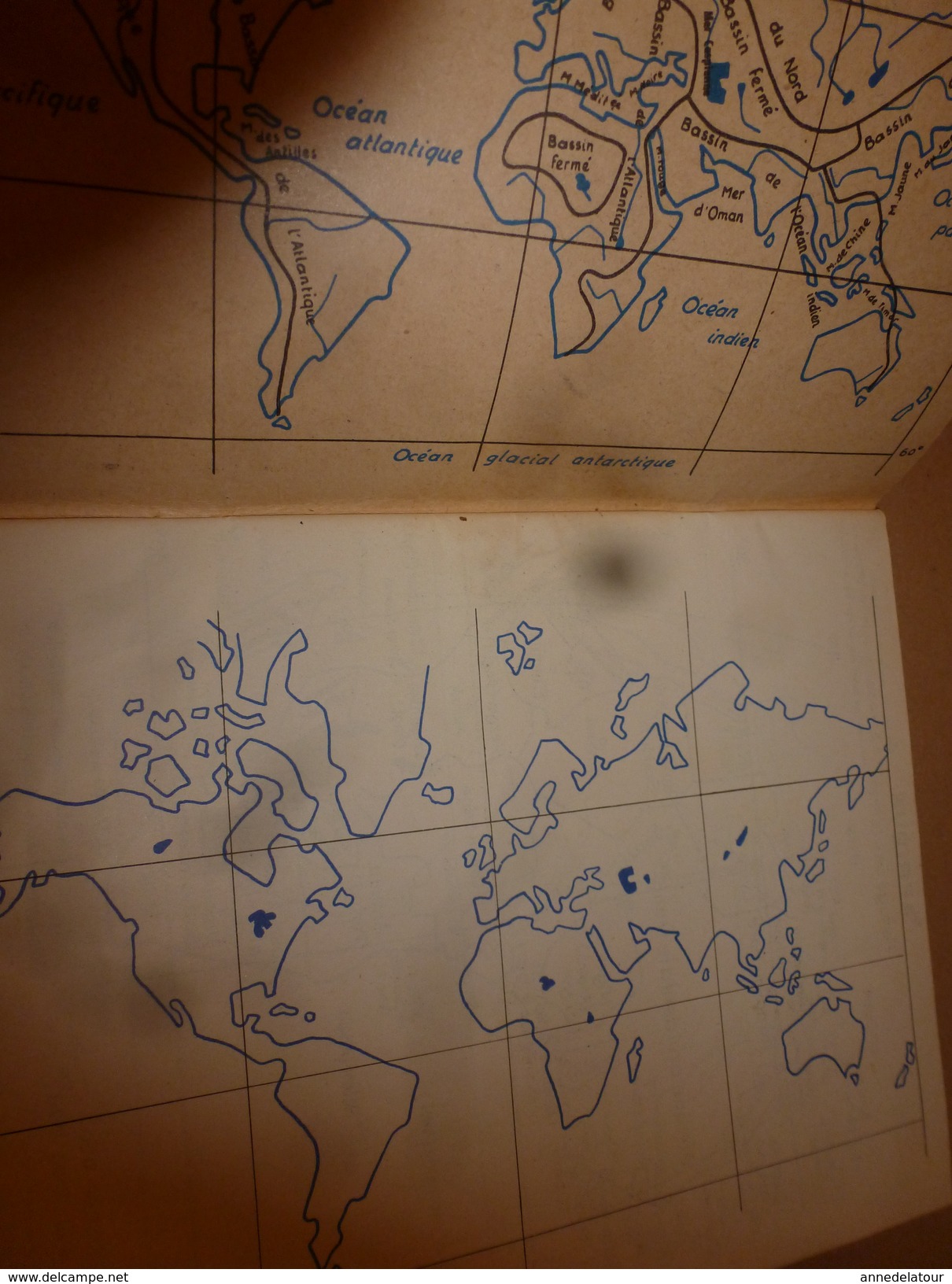 1957 Exercices De Cartographie- Terres Et Mers Du Globe--Les 5 Parties Du Globe--Grandes Puissances Du Monde - 6-12 Ans