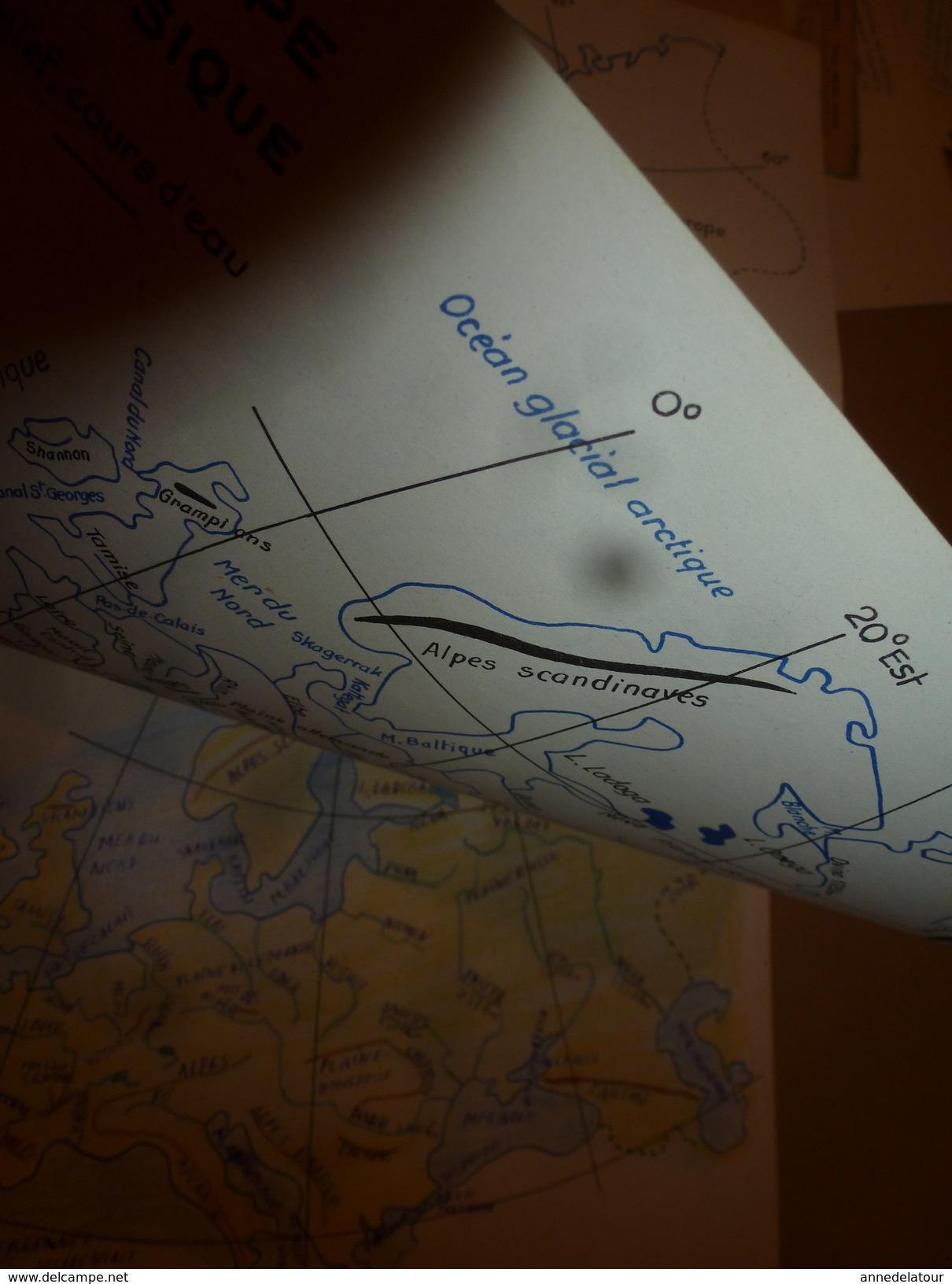 1957 Exercices de Cartographie- Terres et Mers du Globe--Les 5 parties du Globe--Grandes Puissances du Monde