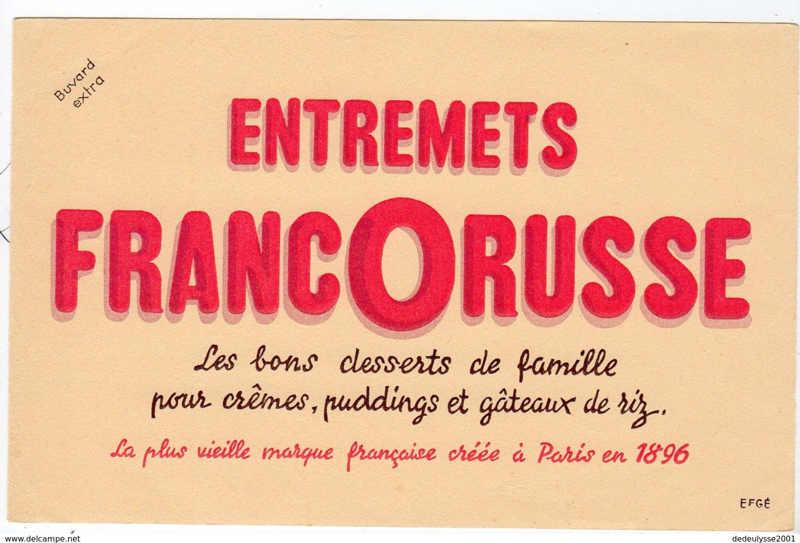 Sept17  79063     Buvard  Entrements Francorusse - Sucreries & Gâteaux