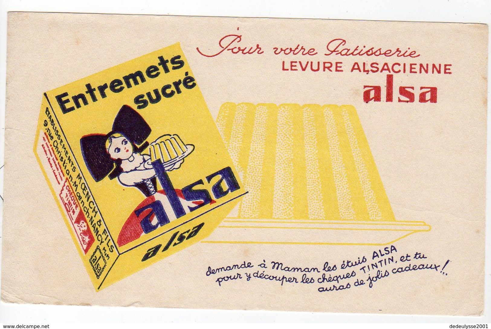 Sept17  79059     Buvard   Levure Alsacienne - Sucreries & Gâteaux