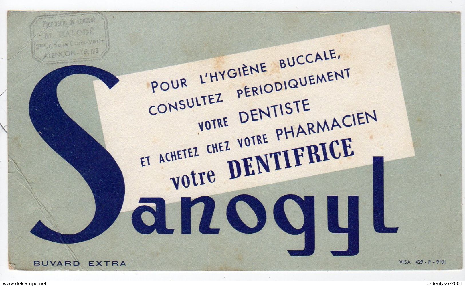Sept17  79038    Buvard    Dentifrice Sanogyl - Produits Pharmaceutiques