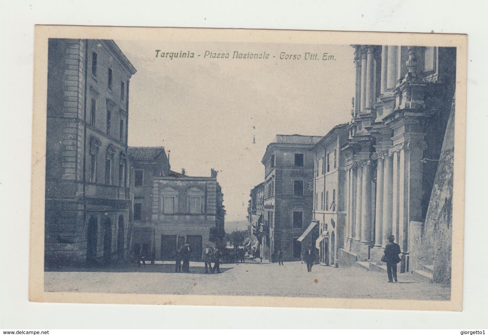 TARQUINIA (VITERBO) - PIAZZA NAZIONALE - CORSO VITTORIO EMANUELE - VIAGGIATA 1932 - ITALY  POSTCARD - Viterbo