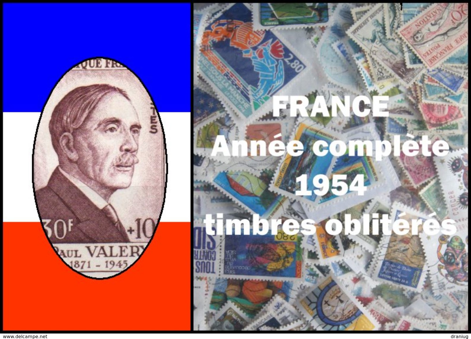 France Année Complète 1954 Oblitérés Cachets à Date - 1950-1959