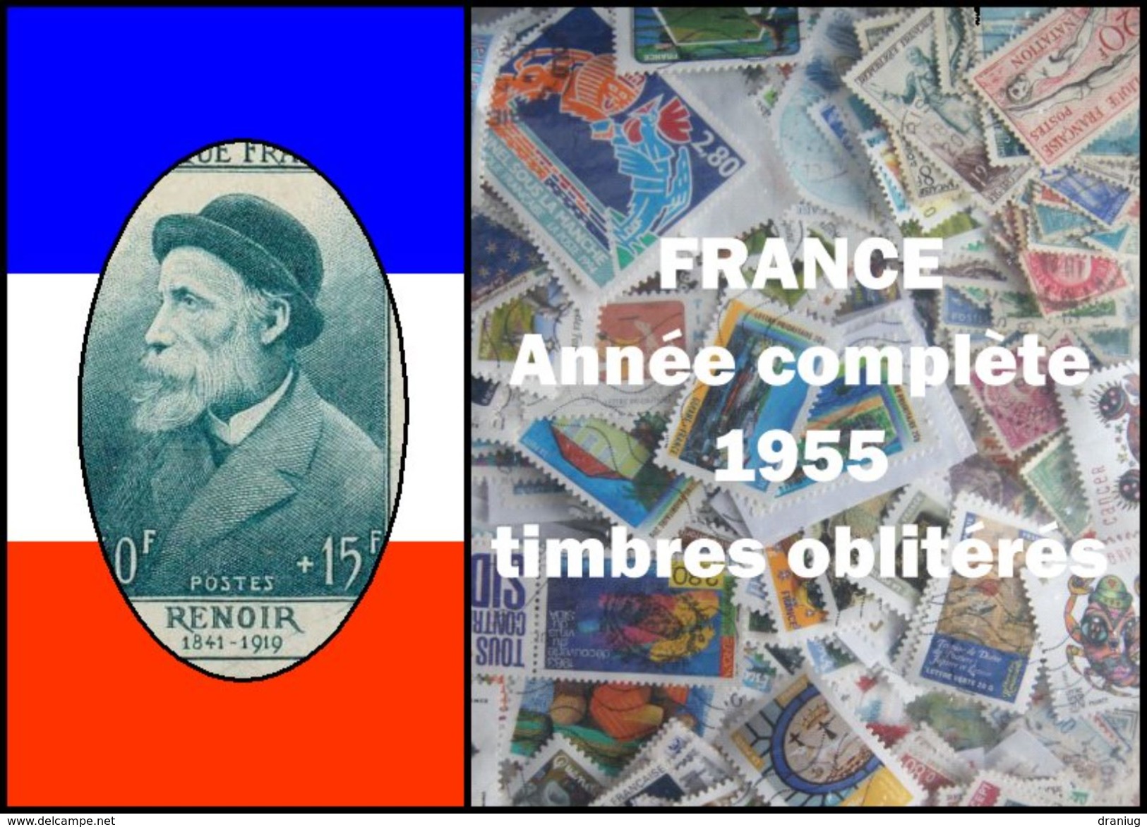 France Année Complète 1955 Oblitérés Cachets à Date - 1950-1959