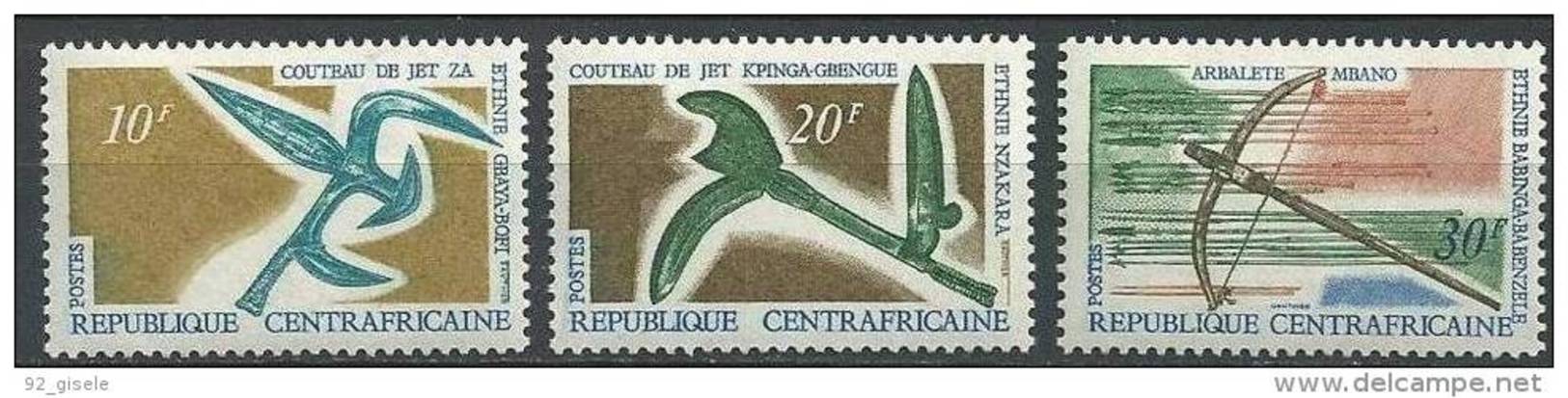 Centrafrique YT 109 à 111 " Armes Indigènes " 1968 Neuf** - Central African Republic