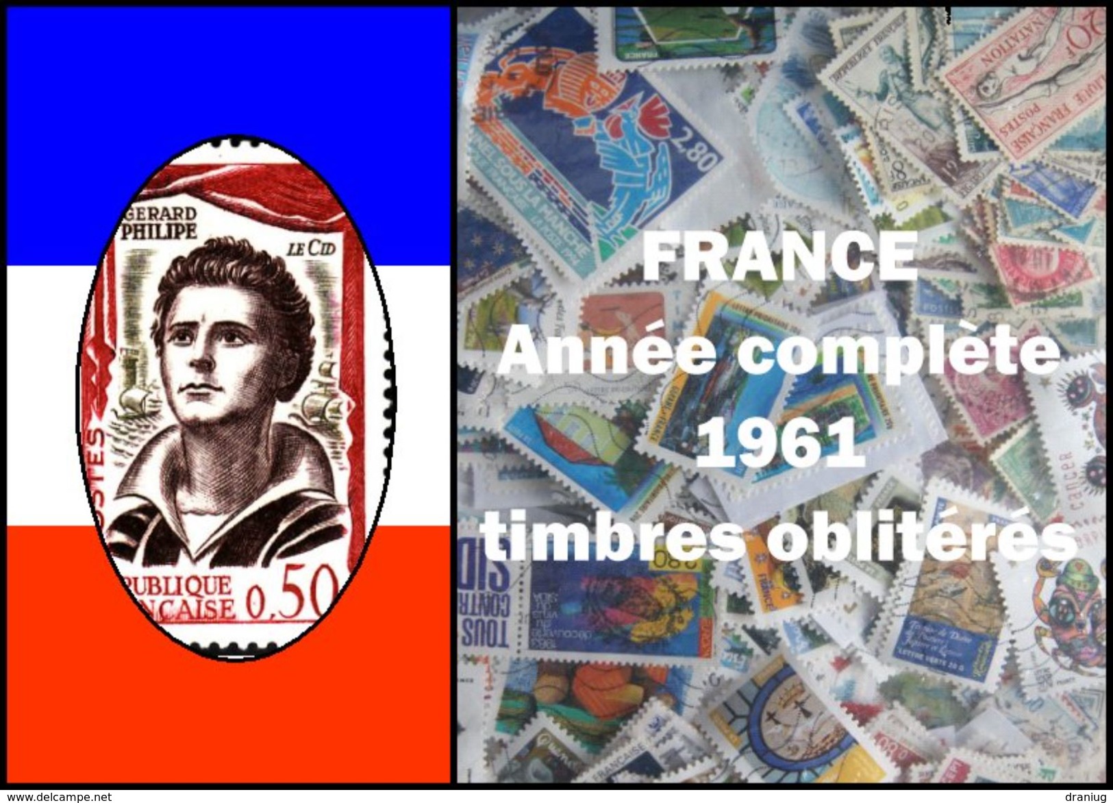 France Année Complète 1961 Oblitérés Cachets à Date - 1960-1969