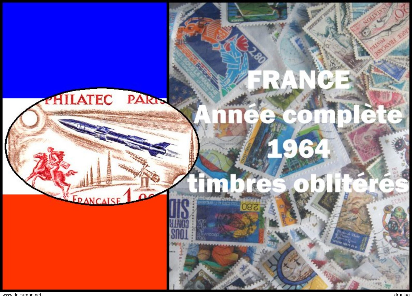 France Année Complète 1964 Oblitérés Cachets à Date - 1960-1969