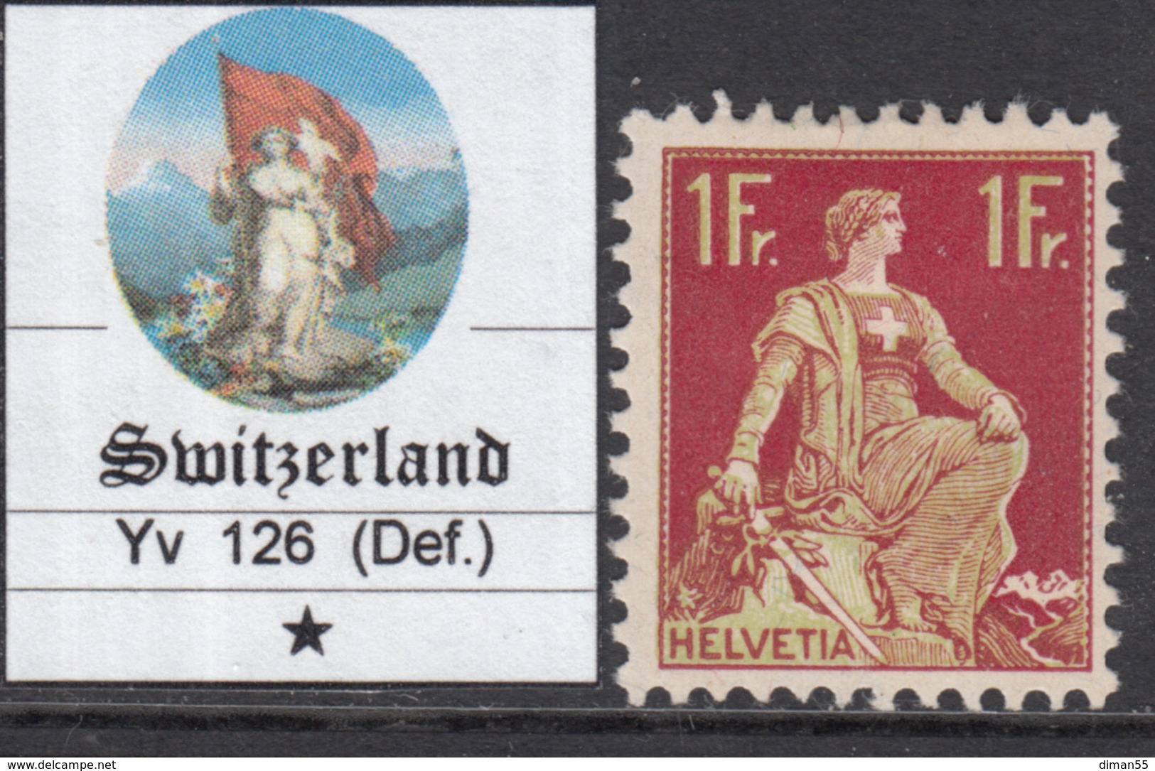 SWITZERLAND - SUISSE - 1 Fr. Yv 126 Neuf Avec Charnière  MH*  Defect  RARE - Nuovi