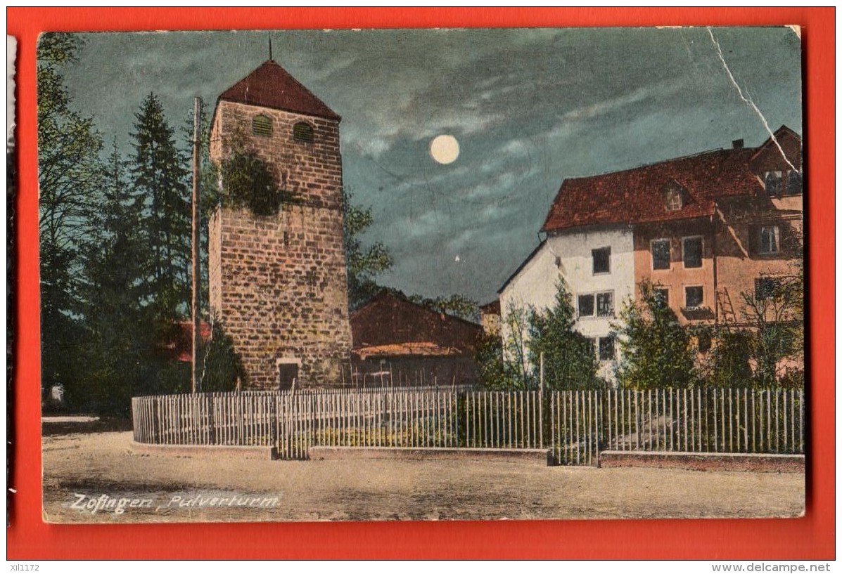 NEE-19  Zofingen Pulverturm, Pli Supérieur Droit, Ecrite Par Un Militaire En 1918 - Zofingen