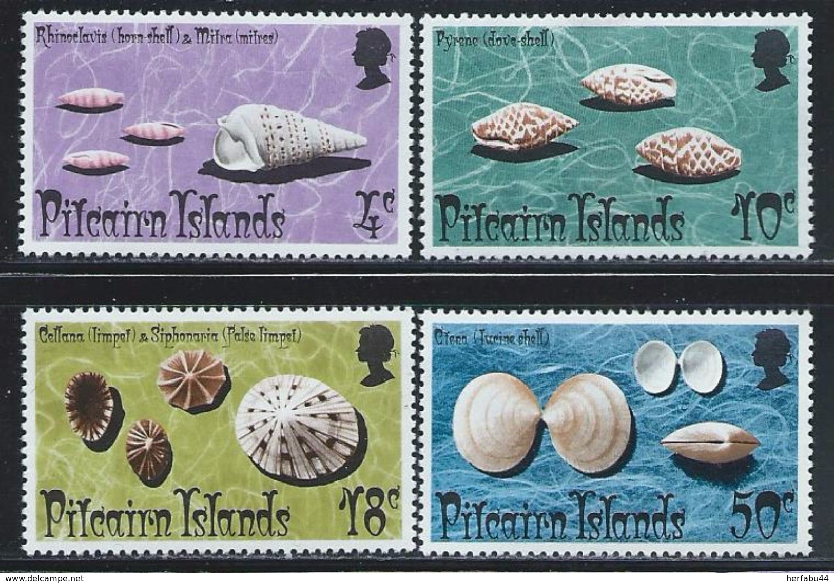 Pitcairn Islands          "  Shells "       Set      SC#137-40    MNH - Islas De Pitcairn