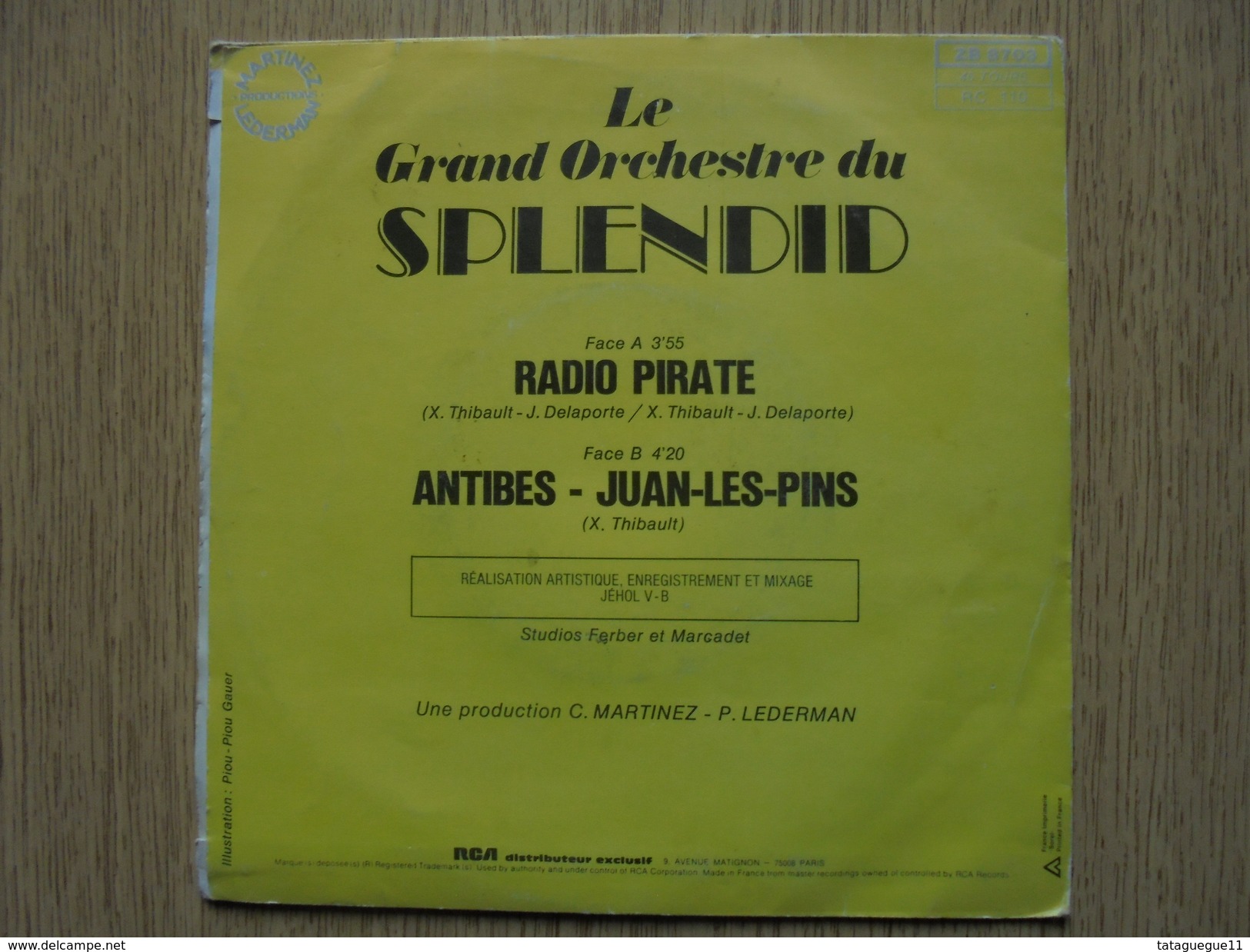 Disque Vinyle 45 Tours LE GRAND ORCHESTRE DU SPLENDID Radio Pirate - Cómica