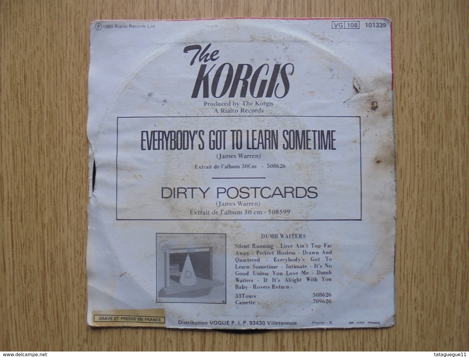 Disque Vinyle 45 Tours THE KORGIS Everybody's Got To Learn Sometime - Rock