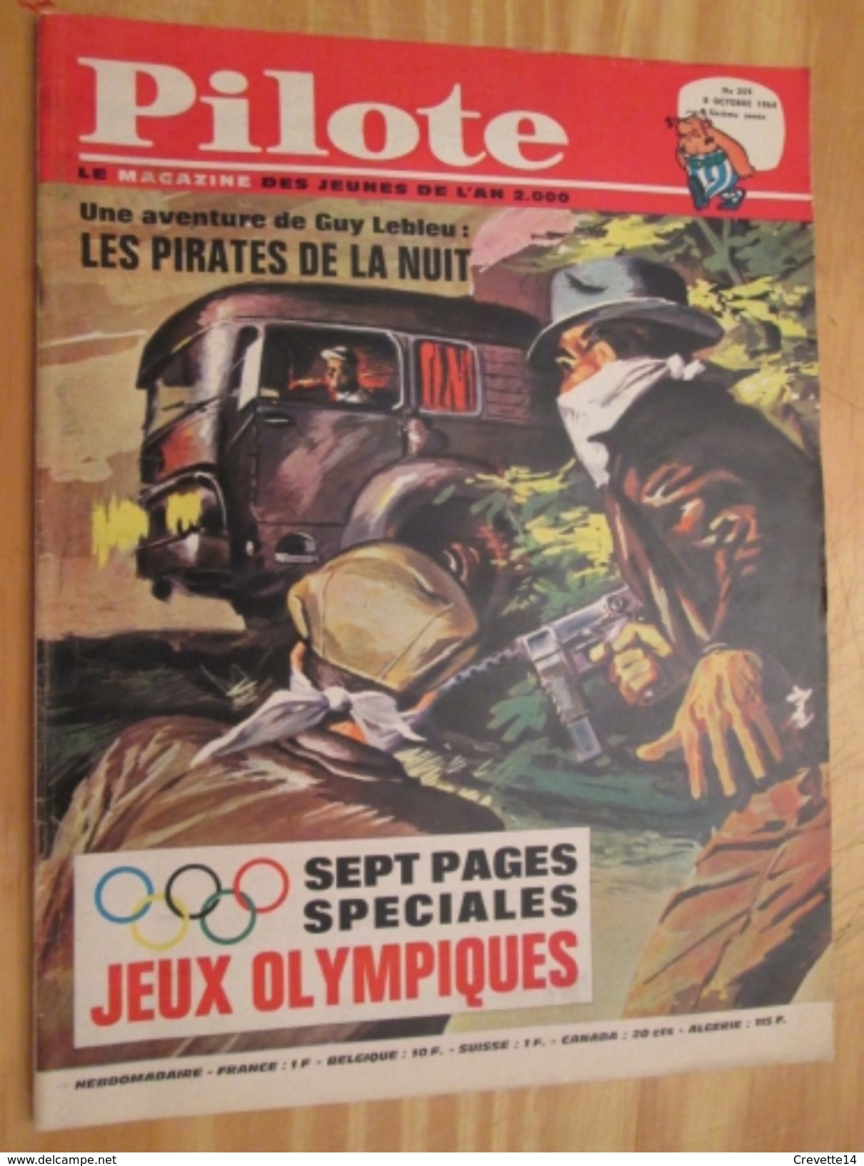 BD314 Revue PILOTE N°259 Du 8 OCTOBRE 1964 .    Couverture LES PIRATES DE LA NUIT   , Avec Son Superbe PILOTORAMA : JEUX - Pilote