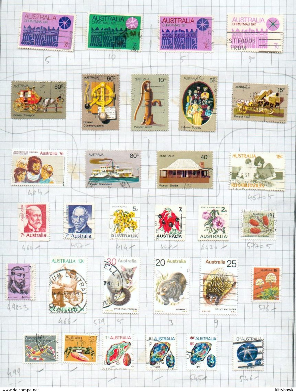 AUSTRALIE - petite collection oblitérée de plus de 450 timbres - BE