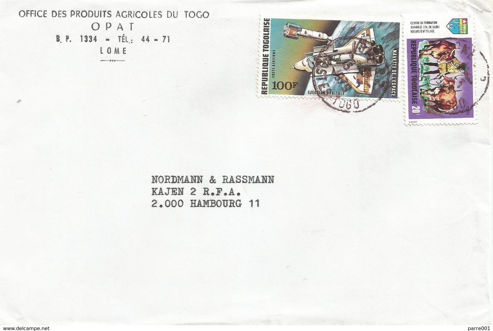 Togo 1979 Lome Space Shuttle Agriculture Beef Cow Raising Cover - Togo (1960-...)