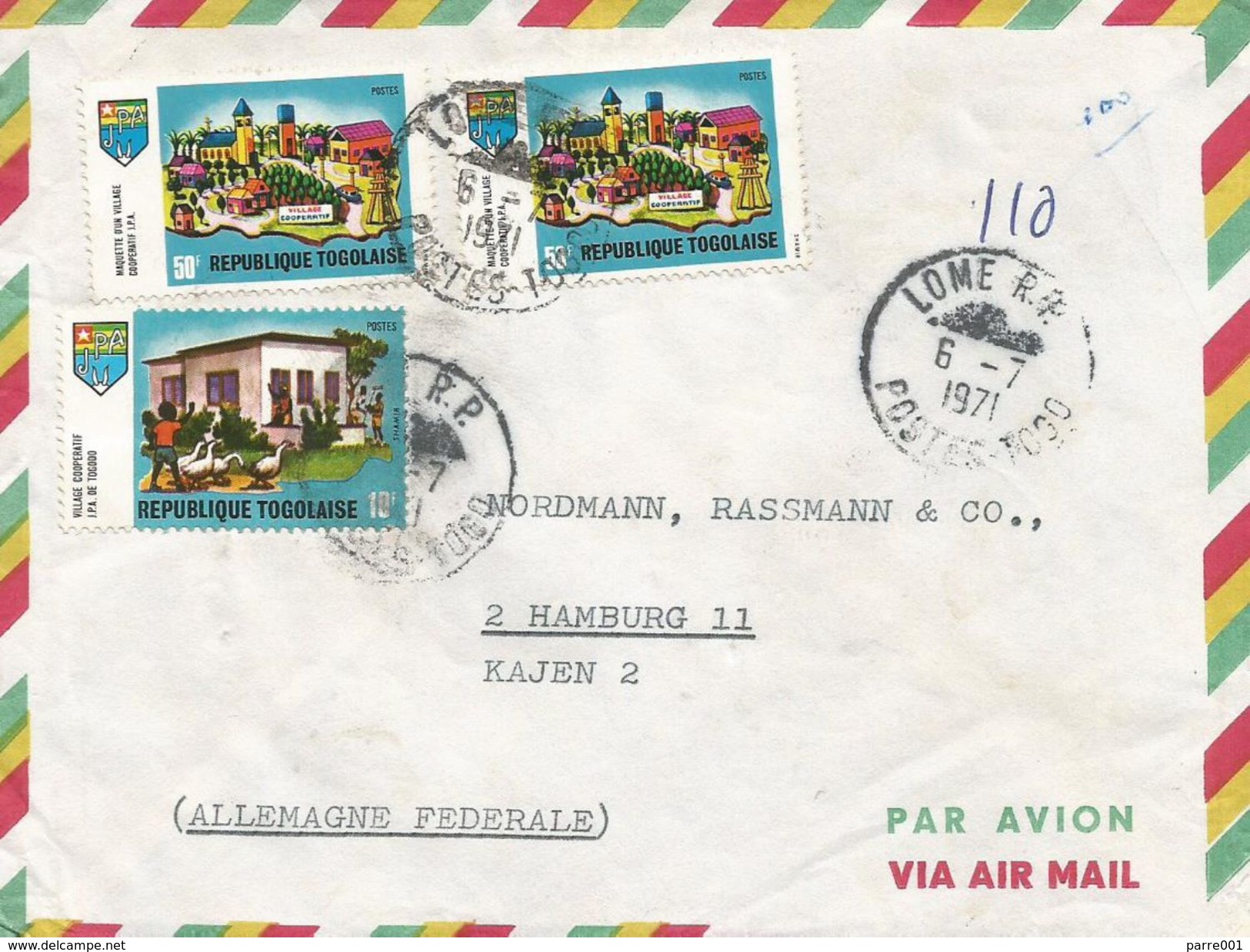 Togo 1971 Lome Cooperative Village Cover - Togo (1960-...)