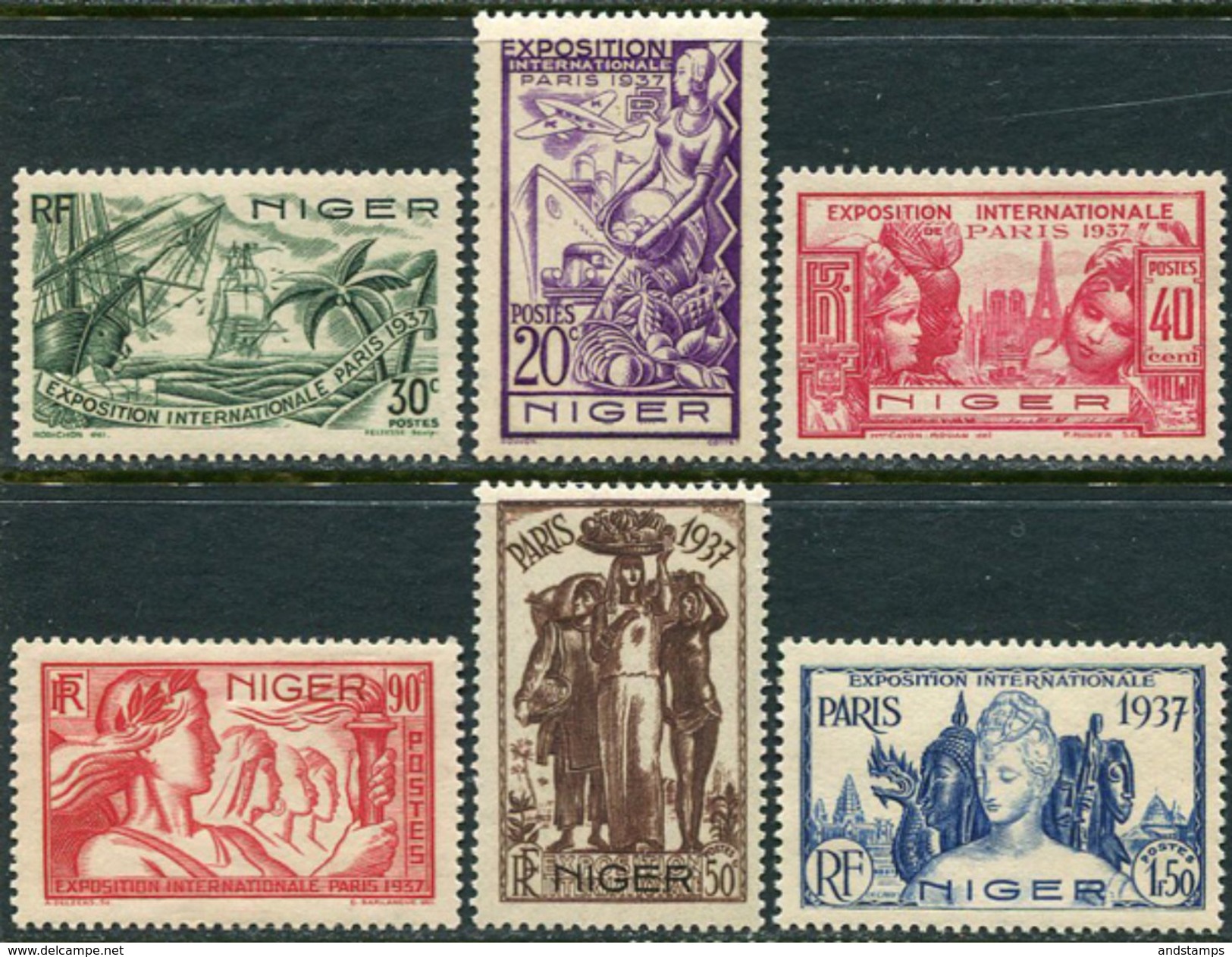 Niger 1937. Michel #77/82 MNH/Luxe. World Exhibition In 1937, Paris. (Ts48) - 1937 Exposition Internationale De Paris