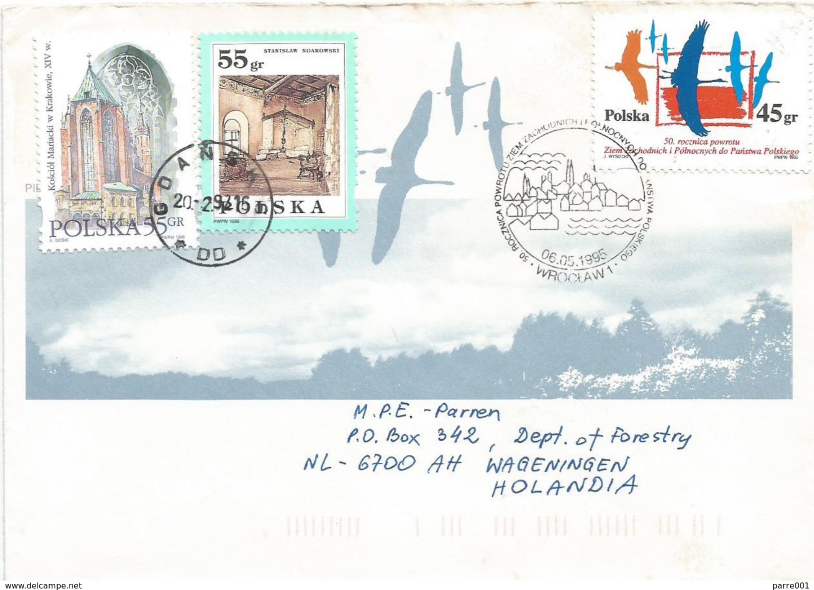 Poland 1995 Wroclaw Crane Cover - Kranichvögel