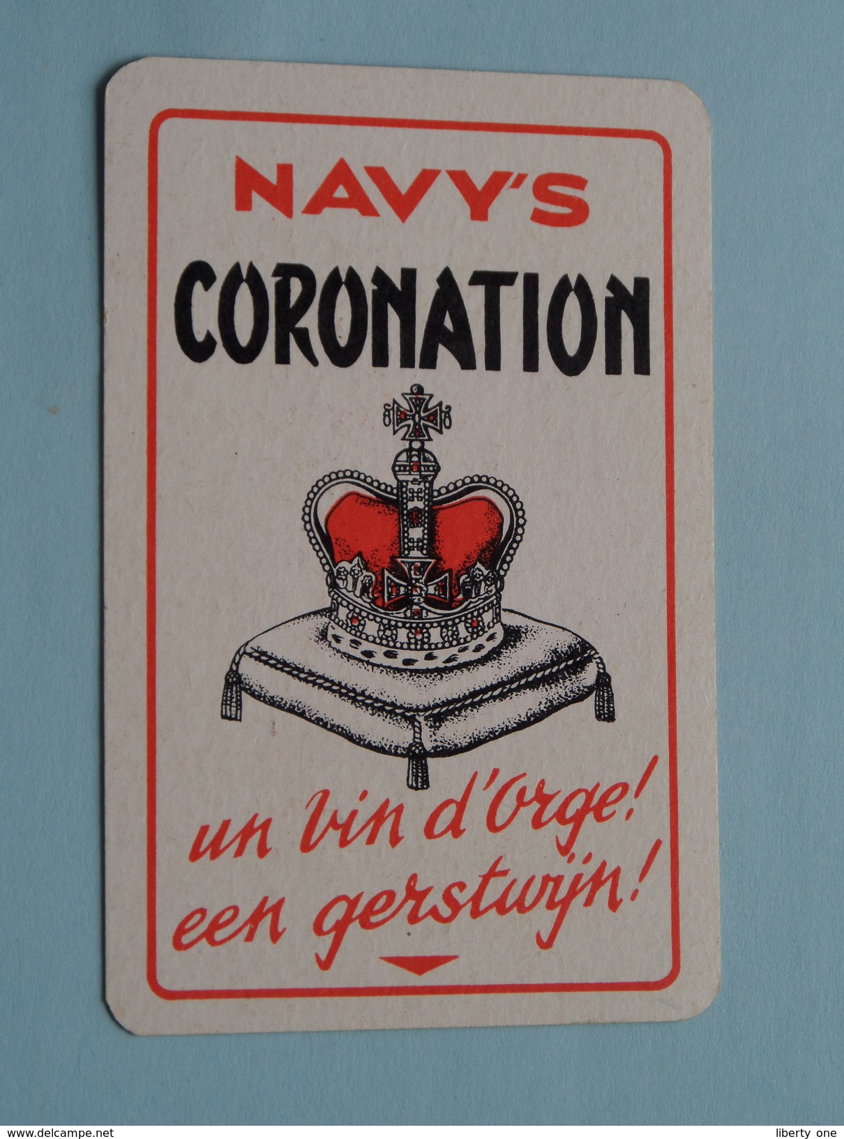 Navy's CORONATION Un Vin D'Orge - Een Gerstwijn / JOKER ( Zie Foto´s Voor En Achter ) !! - Barajas De Naipe