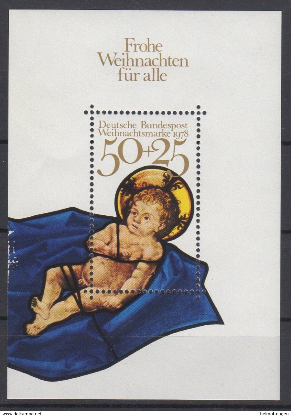 MiNr. 989 (Block 17) Deutschland Bundesrepublik Deutschland    1978, 16. Nov. Blockausgabe: Weihnachten. - 1959-1980