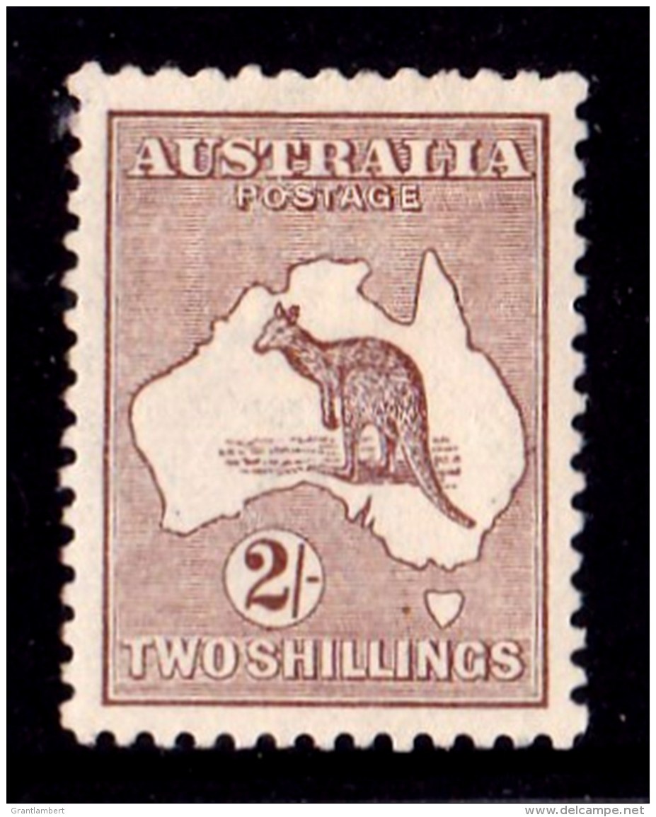Australia 1916 Kangaroo 2/- Brown 3rd Watermark MH - Ungebraucht