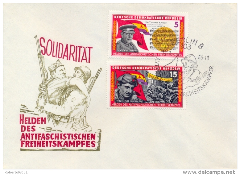 Germany DDR 1966 FDC 30th Anniversary Of Spanish Civil War And The International Brigades On 3 Covers - Militaria