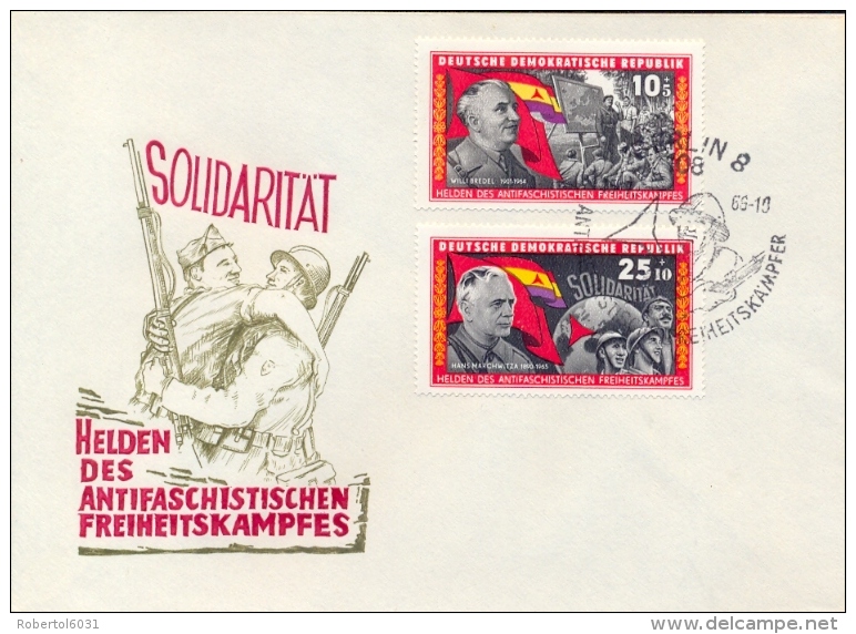 Germany DDR 1966 FDC 30th Anniversary Of Spanish Civil War And The International Brigades On 3 Covers - Militaria