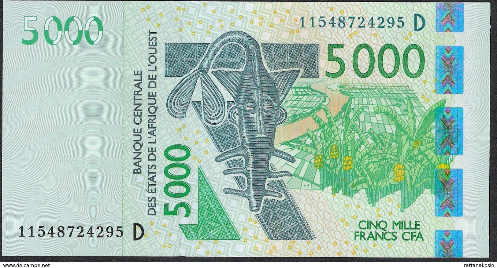 W.A.S. MALI  P417Di ? 5000 FRANCS (20)11   2011 UNC. - Mali