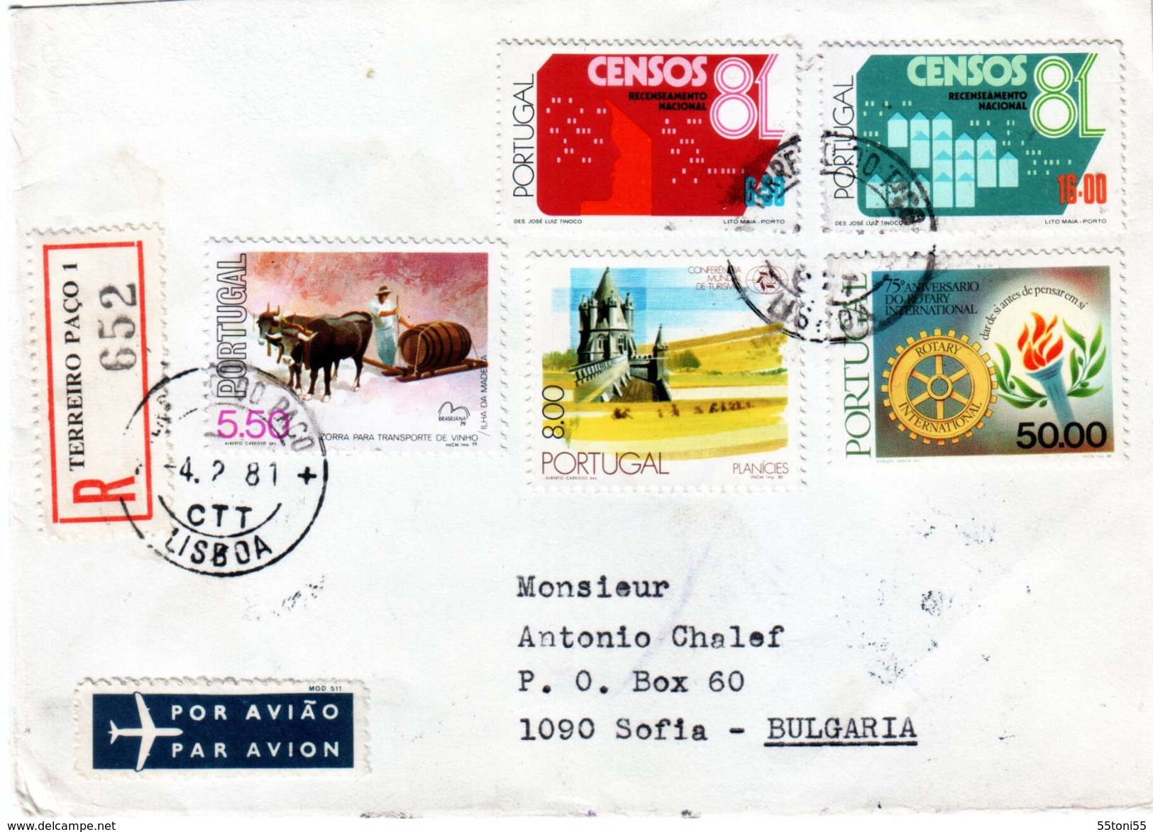 Lot 9 Envelope / Cover Portugal Traveled To Bulgaria (1962-1982 ) - Cartas & Documentos