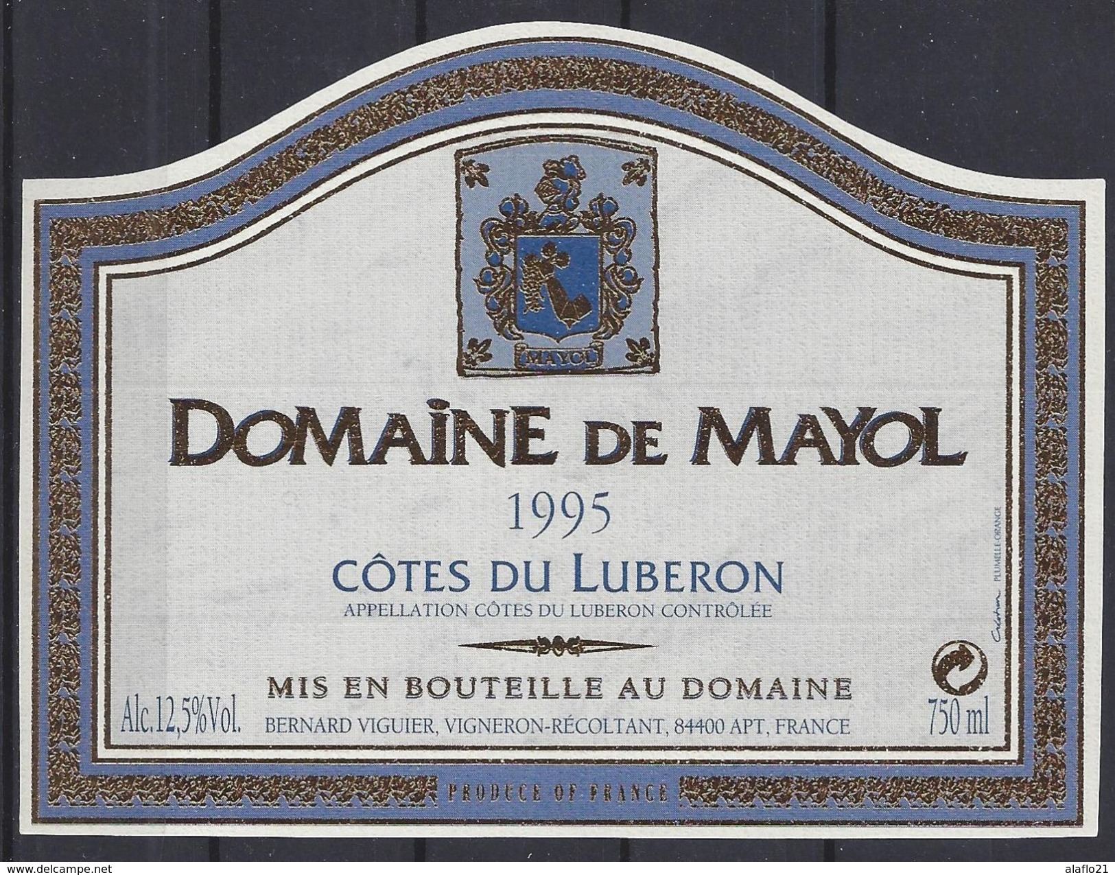 ETIQUETTE DOMAINE De MAYOL 1995 - CÔTE Du LUBERON - Vino Rosso