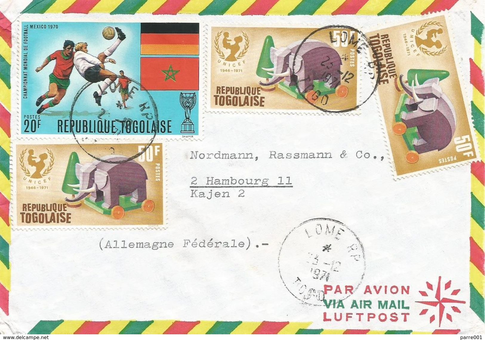 Togo 1971 Lome World Cup Football Mexico UNICEF Cover - Togo (1960-...)