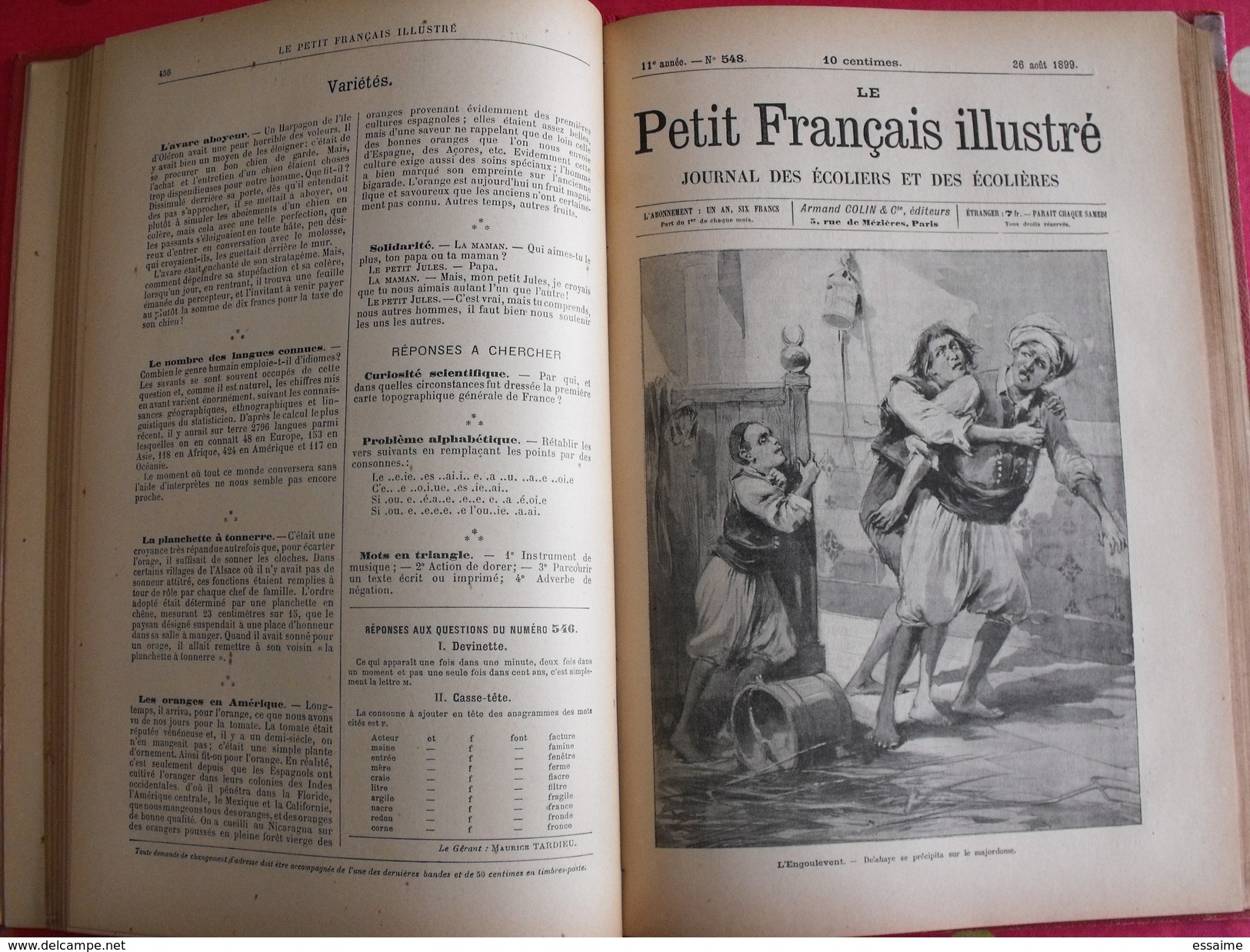 20 Numéros Reliés "le Petit Français Illustré" De 1889. Contient Le Roman L'engoulevent. Savant Cosinus Christophe - Autre Magazines