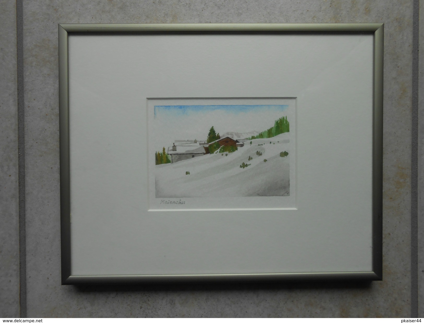 Original Aquarell Schweiz "Zernez" GR - CHF 270,00  (BAR Oder 100% WIR) - Acquarelli