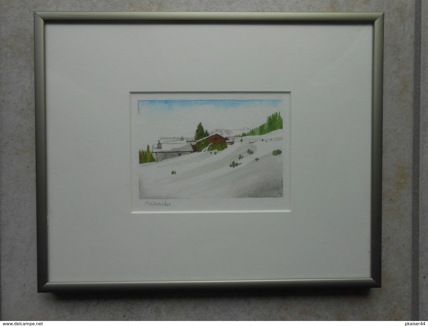 Original Aquarell Schweiz "Zernez" GR - CHF 270,00  (BAR Oder 100% WIR) - Aquarelles