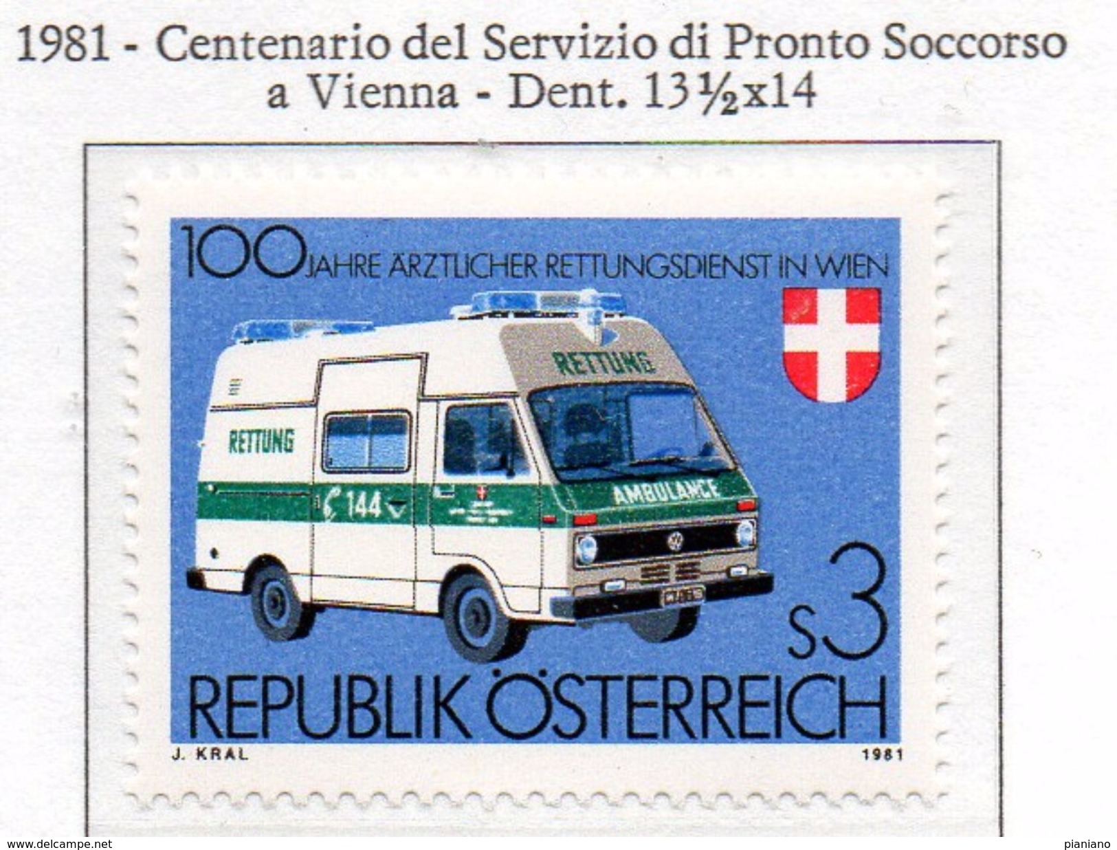 PIA  - AUSTRIA - 1981 : Centenario Del Servizio Di Pronto Soccorso A Vienna -  (Yv  1523) - Sonstige (Land)