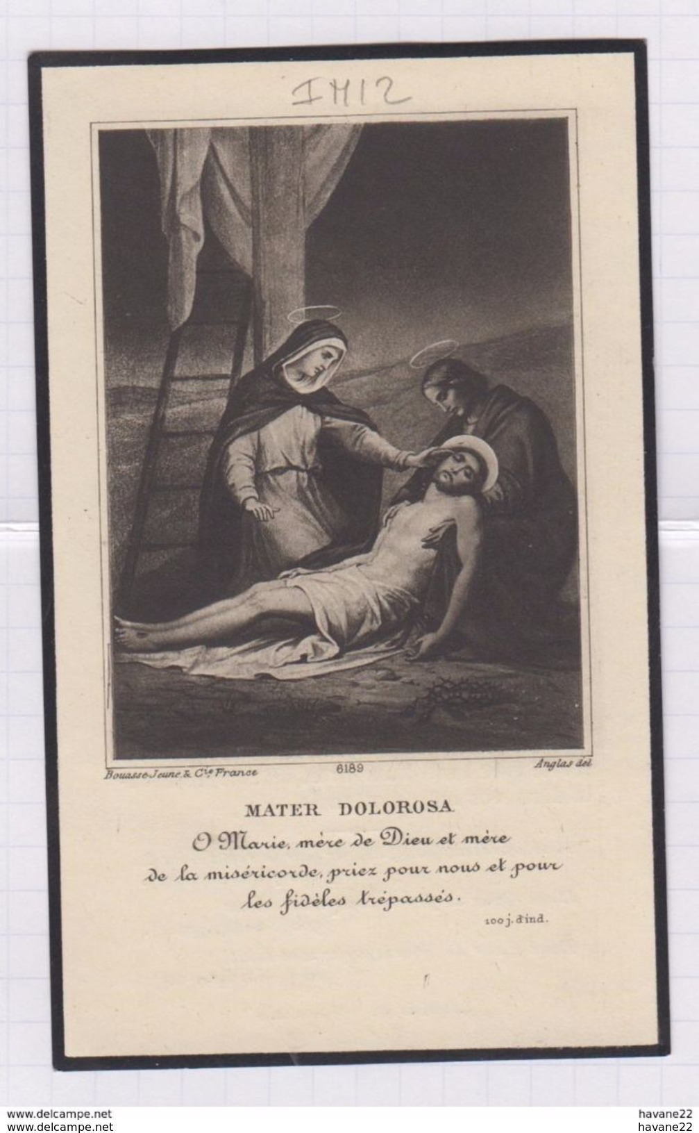 IM12 IMAGE PIEUSE MORTUAIRE MARIE BRIGNON DE LEHEN QUINTIN 1937 - Devotion Images