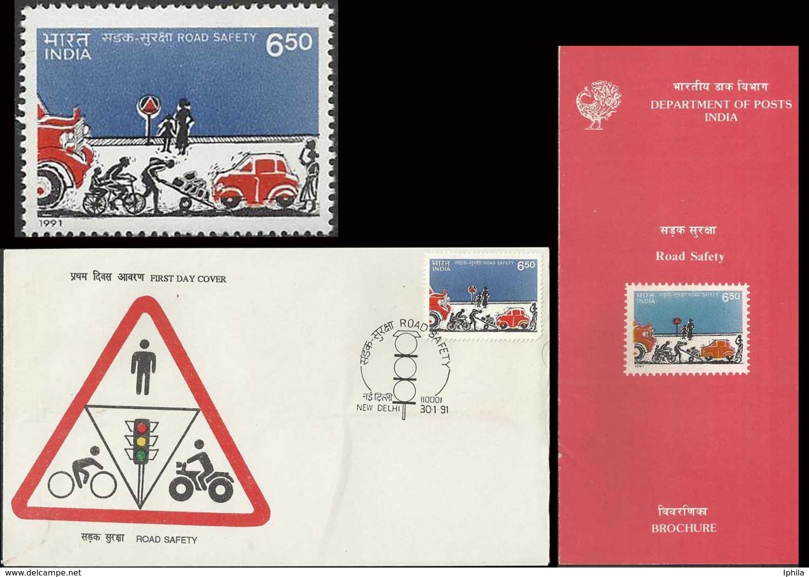Road Safety Cars Cycle Truck Transport Accidents FDC & Folder 1991 Health Indian Indien Inde Indes - Accidents & Road Safety