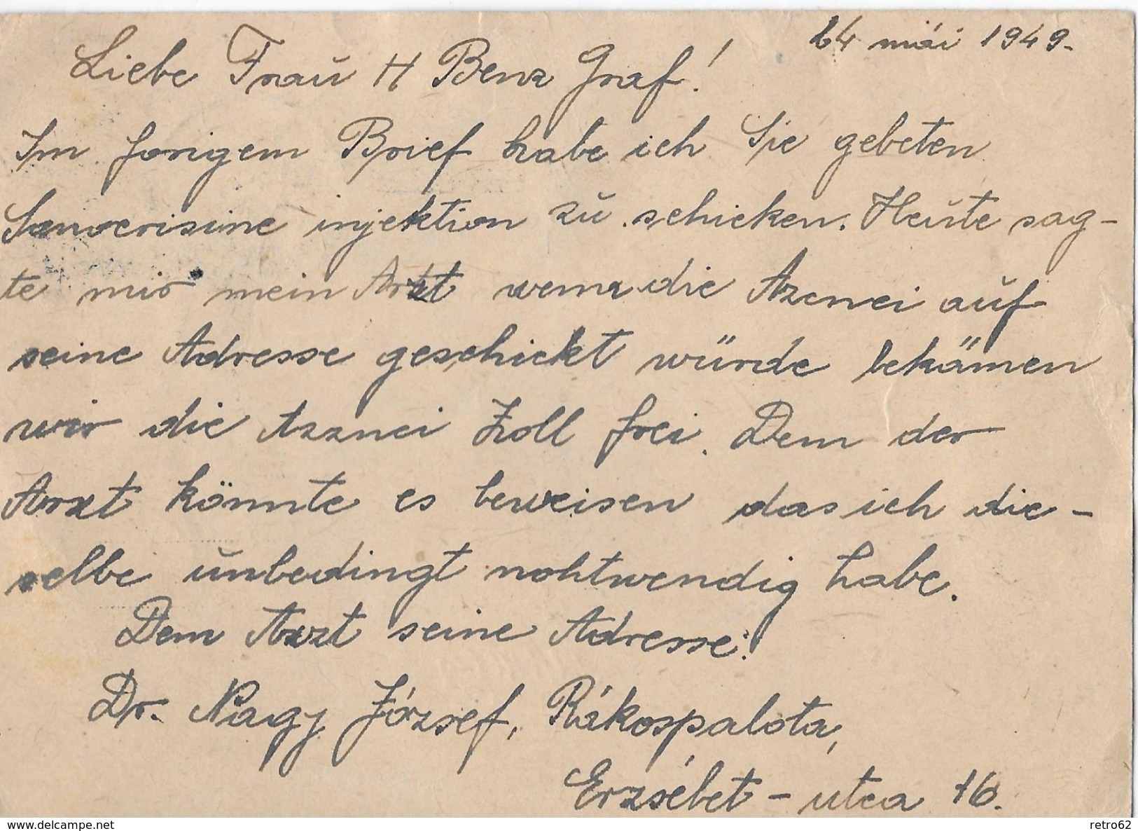 1949 BUDAPEST &rarr; Airmail Postcard To Bern/Switzerland - Briefe U. Dokumente