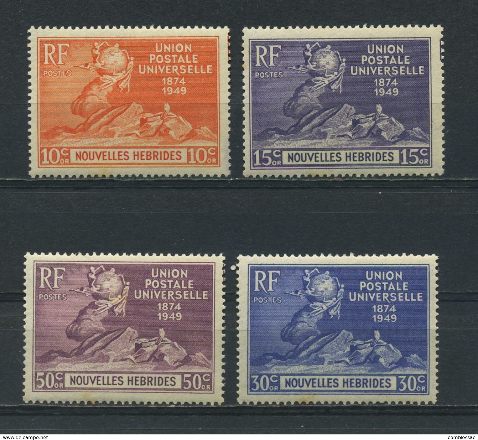 NEW  HEBRIDES  ( FRENCH  ISSUES ) 1949    75th  Anniv  Of  U P U   Set  Of  4    MNH - Ungebraucht