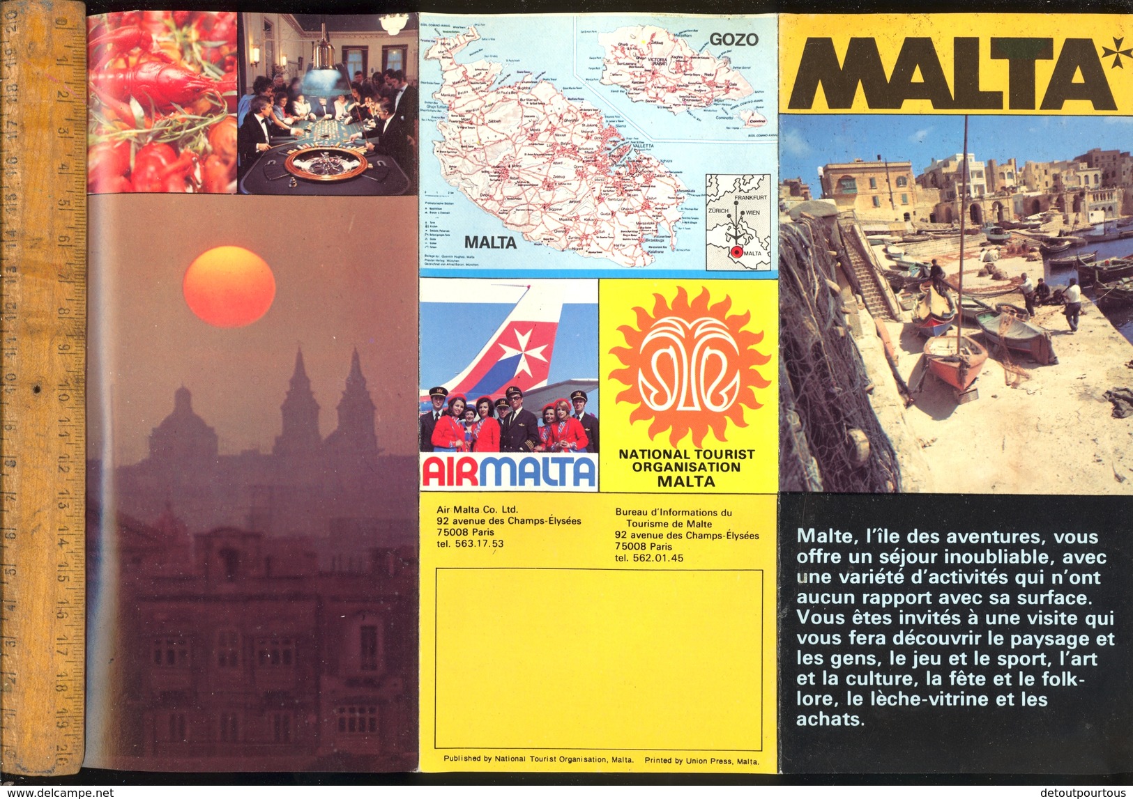 Dépliant Touristique MALTA MALTE  Air Malta C.1970 - Tourism Brochures