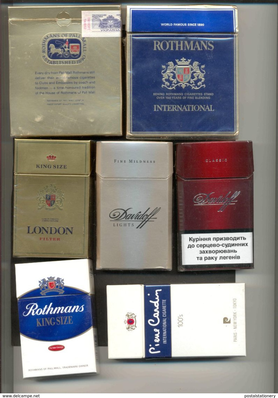 Worldwide USSR Ukraine Russia 1980's-2000's Empty Cigarette Packs Boxes Blocks Collection Set of 75 items at 35 cents ea